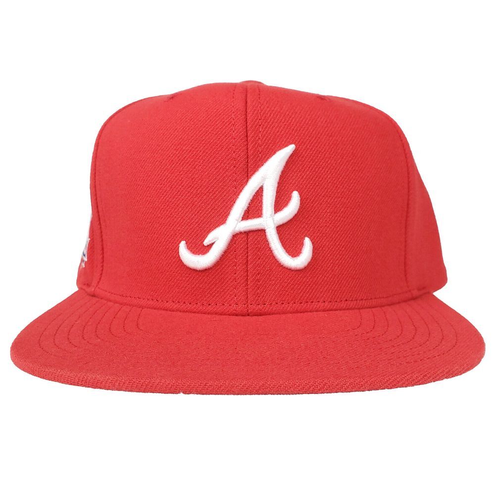 Atlanta Braves Mitchell & Ness MLB Snapback Hat Cap 3D Logo Side Logo Red New